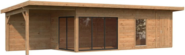 Palmako Holz-Gartenhaus Andrea mit Pultdach in Braun inklusive Boden - Bild 1