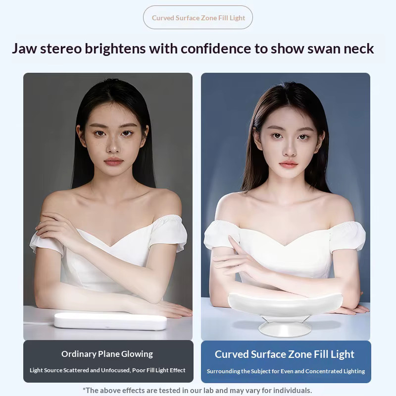 YOAINGO Desktop-Schönheitslicht in Weiß, dimmbares U-förmiges Kinn- und Nacken-Fülllicht für Livestreaming und Home-Office - Bild 4
