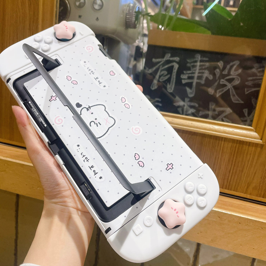 Kawaii Silikon-Schutzhülle für deine Nintendo Switch 2 Konsole und Joy-Cons in Weiß, stoßfest und kratzfest - Bild 3