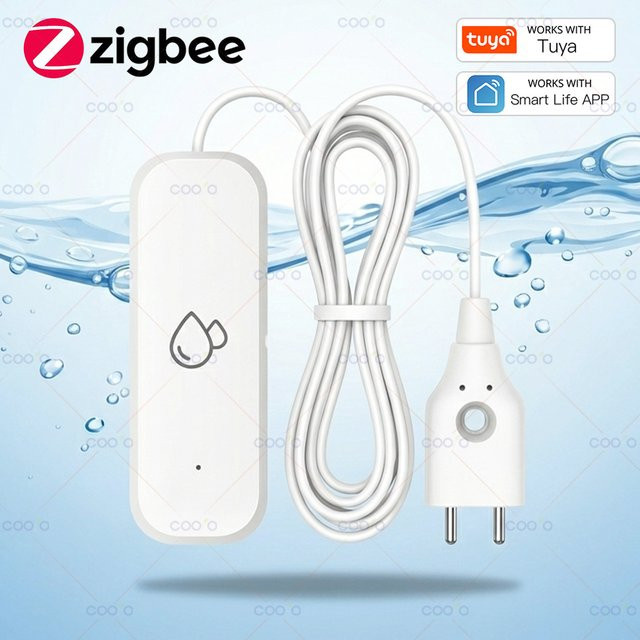Tuya ZigBee 3.0 Wasserleckage Alarm Detektor und Flut Sensor in Weiß für dein Smart Home Sicherheitssystem - Bild 1