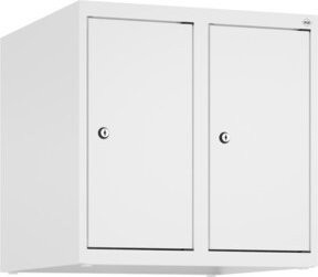 C+P Aufsatzschrank 9016/9016 aus Stahl mit Zylinderschloss und 2 Abteilen, Weiß, B/T/H: 50 x 50 x 50 cm - Bild 1
