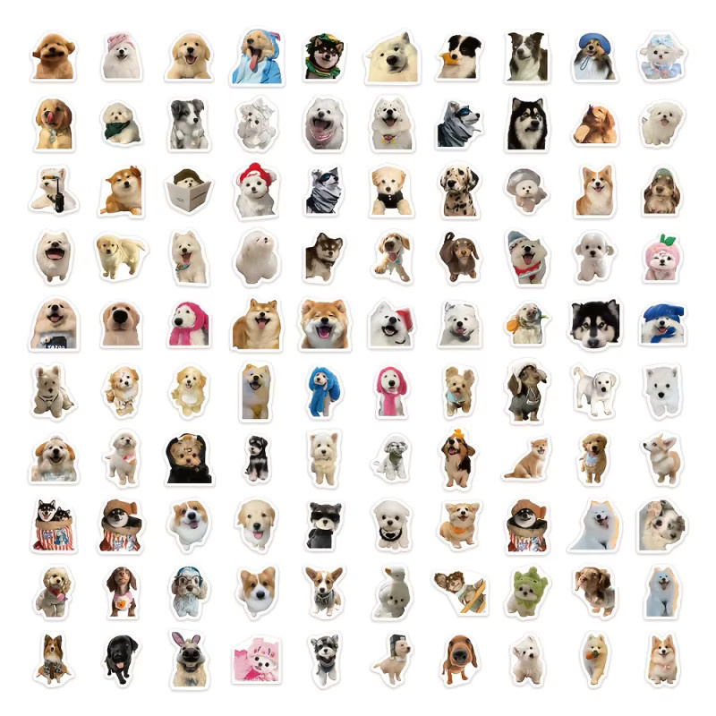 100 Stück realistische Katzen- und Hundesticker in Multicolour für Journaling und Desktop-Dekoration - Bild 3