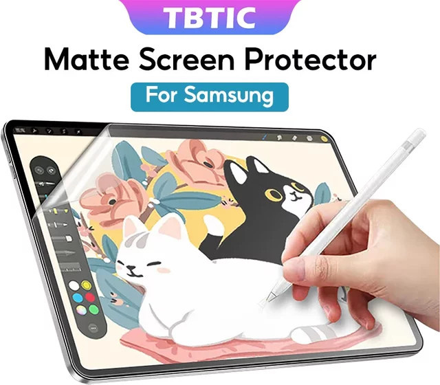 TBTIC Matte Screen Protector für Samsung Galaxy Tab A9 S9 S8 S7 FE Plus S6 Lite A8 S5E A7 in Transparent - Bild 1
