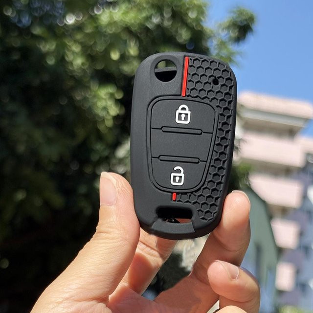 Schwarze Autoschlüsselkappen für Hyundai I20 I30 I35 Elantra Solaris Accent und Kia Ceed Soul Rio 3 4 Cerato 2 K5 als Schlüsselhülle Autozubehör - Bild 1