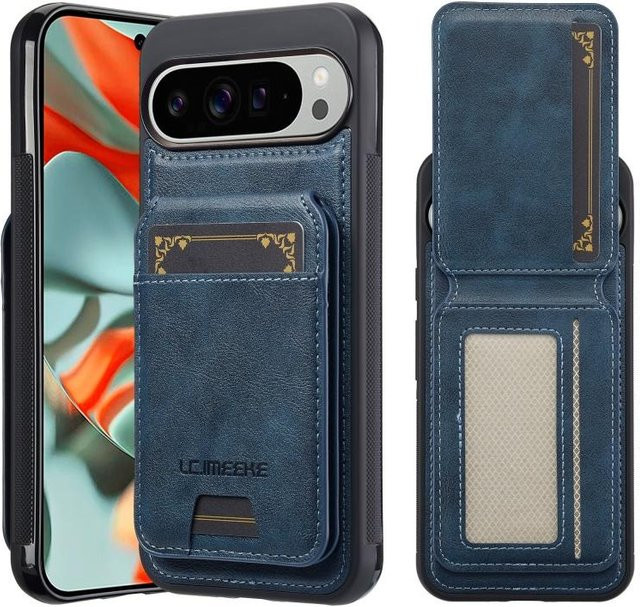 Magnetische Leder-Geldbörse Klapphülle für Google Pixel 10 Pro XL, 9, 8, 7 mit kabellosem Laden - Bild 1