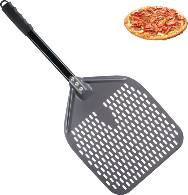 Willstar Aluminium Antihaft-Pizzaschaufel mit Holzgriff in Grau, B/T/H: 70,0 x 30,0 cm - Bild 1