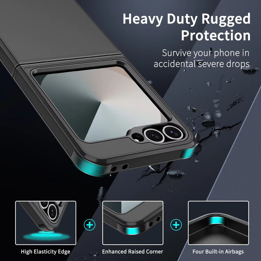 Matte Schutzhülle für Samsung Galaxy Z Flip kompatibel mit Flip 7 FE, Flip 6, Flip 5 und Flip 4, Slim Design, Wireless Charging fähig, in Schwarz oder Lila - Bild 1