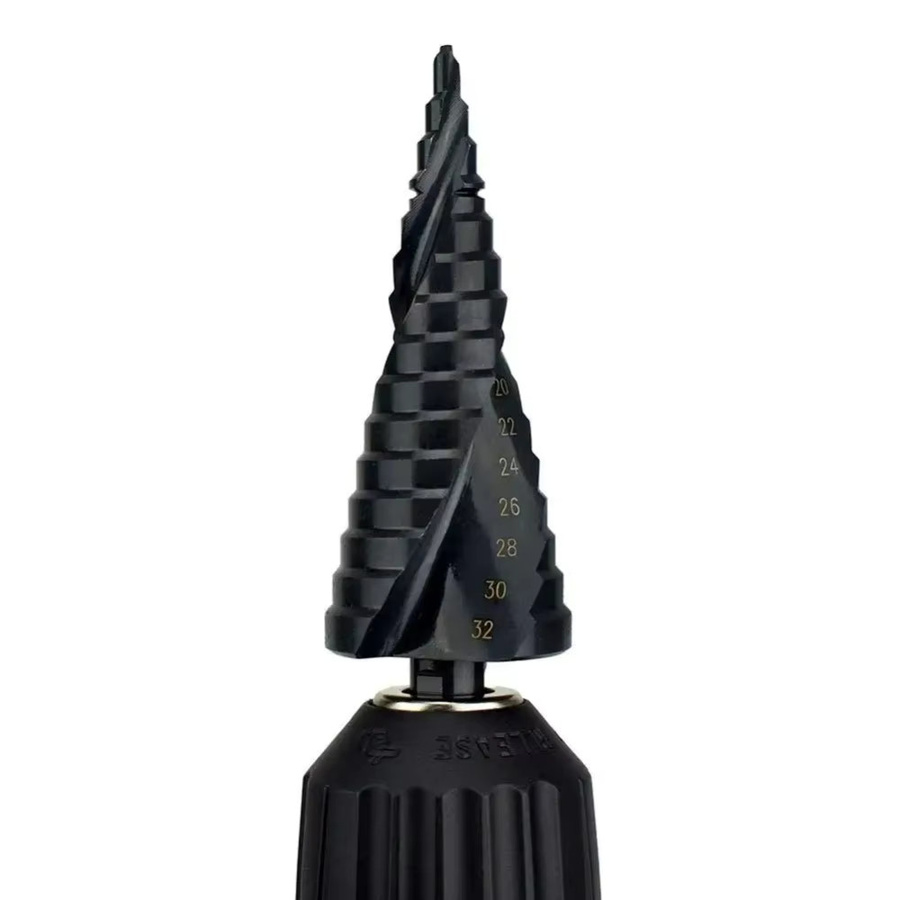 Skeyo HSS-Kobalt-Stufenbohrer-Set, 3-teilig, 4–32 mm, aus Hochgeschwindigkeitsspiralstahl mit Stickstoffgas-Härtung und dreieckigem Griff - Bild 4