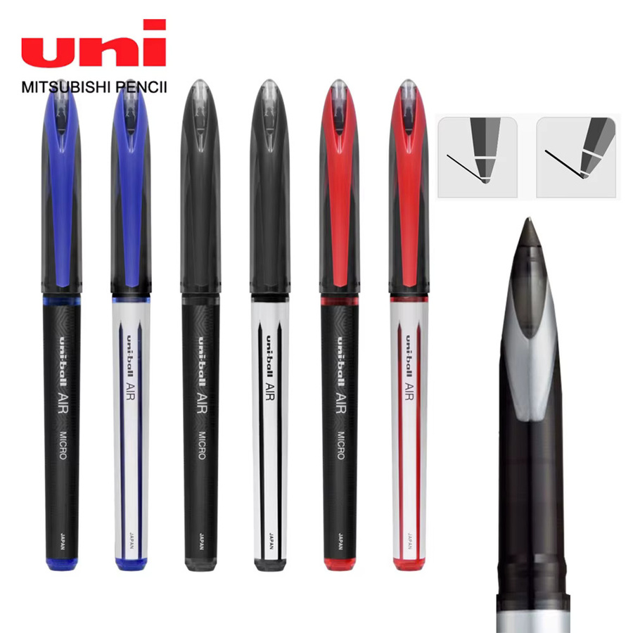Uni Ball Air Straight Liquid Signature Gelstift Schwarz 0,5 mm und 0,7 mm Set UBA-188 - Bild 6