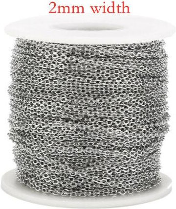 Halskette Rolo Gliederkette, Edelstahl, Goldton, 50 m, Unisex - Bild 1
