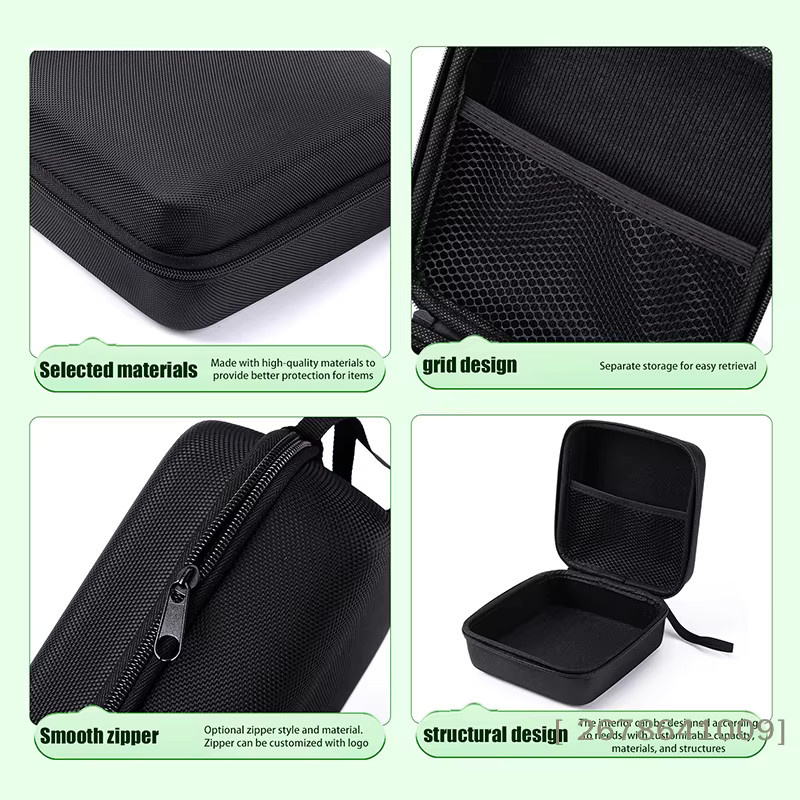 Gmarty EVA-Reisetasche für Blutdruckmessgerät, stoßfeste und wasserdichte Schutztasche mit Netzfach, Schwarz - Bild 2