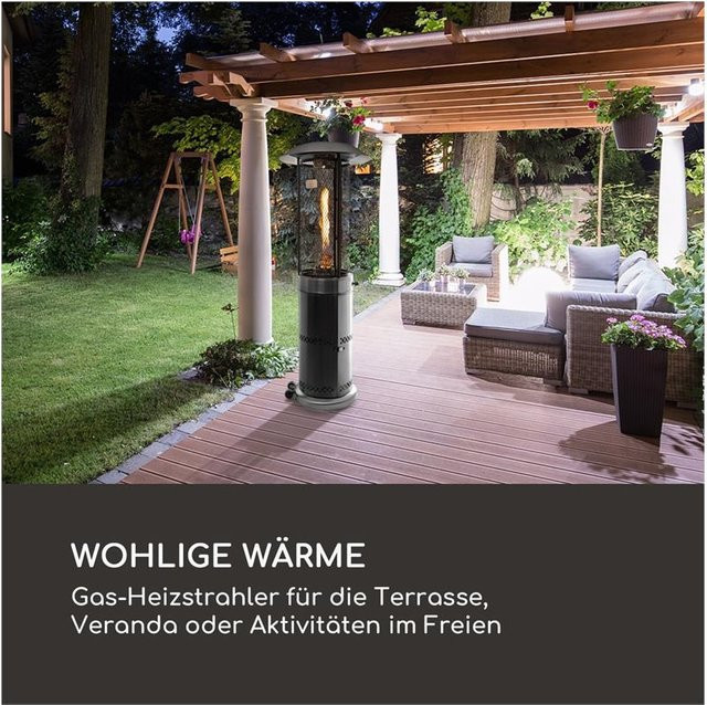 Goldflame Deluxe Terrassenheizstrahler mobil Edelstahl Silber 36.000 BTU/11kW - Bild 1
