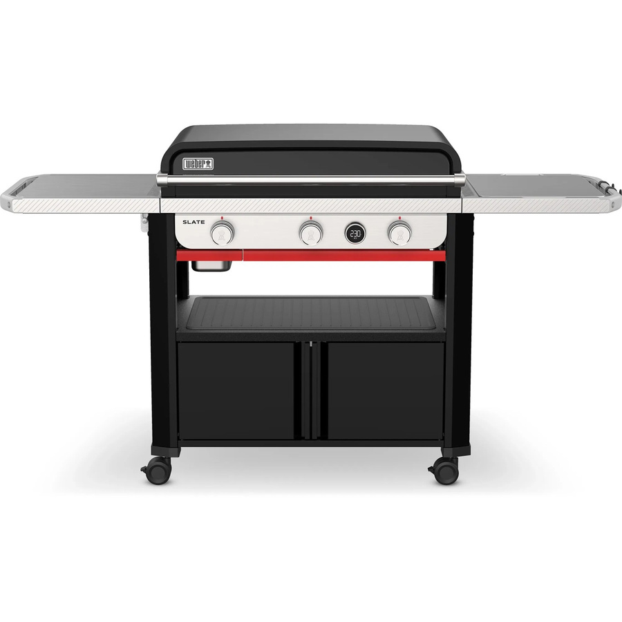 Weber Slate GPD Premium Plancha Gasgrill in Schwarz und Silber mit Gusseisenplatte und Thermometer, Breite: 76 cm - Bild 2