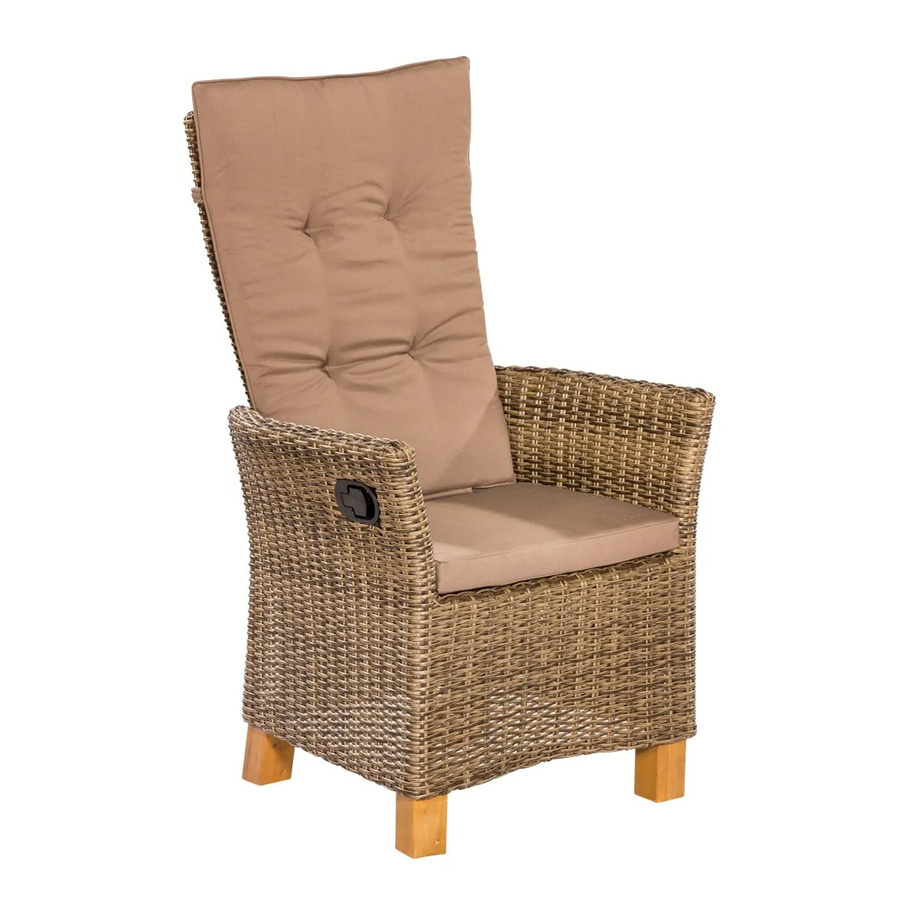 Merxx Toskana Sessel 2er-Set aus Akazie mit Kunststoffgeflecht in Beige/Naturfarben B/T/H: 110 x 65,5 x 59 cm - Bild 2