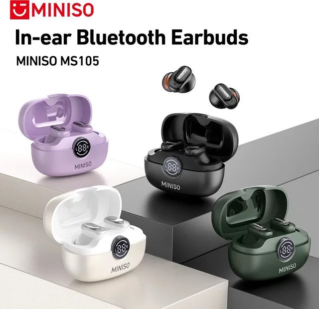 MINISO MS105 Drahtlose Bluetooth In-Ear-Ohrhörer mit AI Translator und Rauschunterdrückung in Schwarz - Bild 1