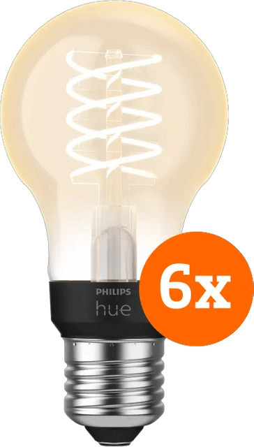 Philips Hue Filament LED-Leuchtmittel White Standard E27, dimmbar, 6er-Pack - Bild 1