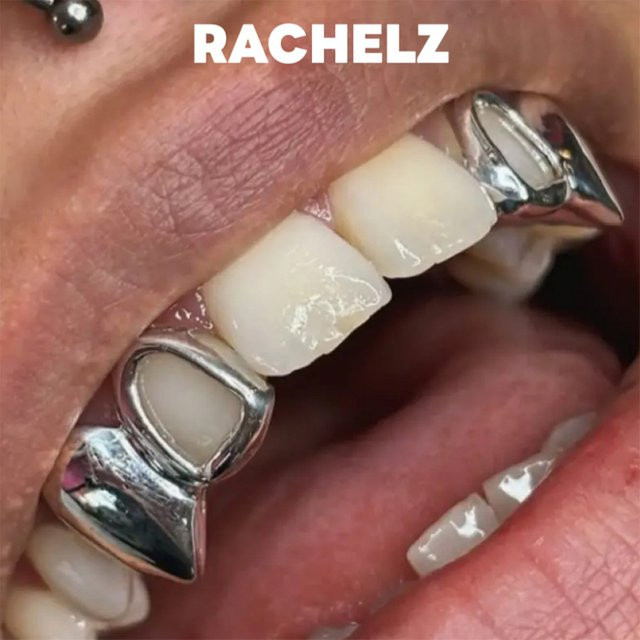 RACHELZ Grillz Vampirzähne, Silber, Unisex - Bild 1