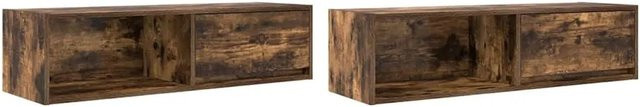 Set aus 2 vidaXL TV-Schränken in Räuchereiche, Holzwerkstoff MDF, B/T/H: 100 x 31 x 25,5 cm - Bild 1
