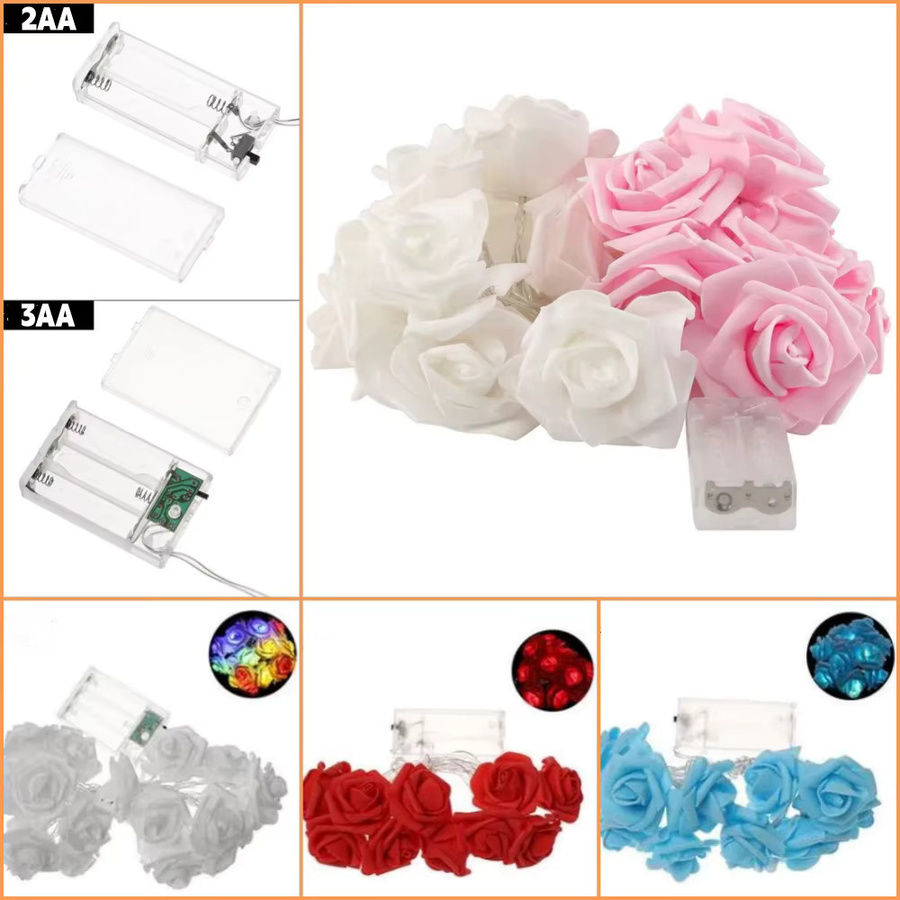 XUNATA LED Rose Blume String Fairy Light mit USB und Batterie, RGB Multicolour, Dekoration für Hochzeit, Weihnachten und Party - Bild 3