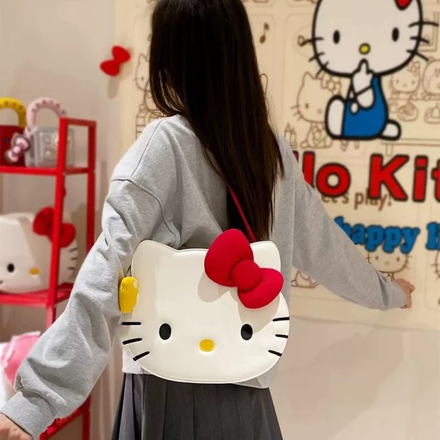 Hello Kitty Canvas-Rucksack für Mädchen in Weiß mit großem Fassungsvermögen - Bild 1