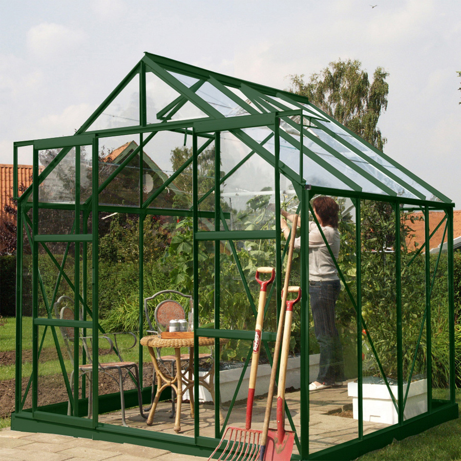 Vitavia Gewächshaus Uranus 6700 in Smaragd Grün mit 6,7 m² Fläche und 3 mm ESG-Glas - Bild 4