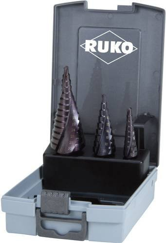 RUKO HSS Stufenbohrer-Set 3-teilig aus Edelstahl in Kunststoffkassette - Bild 1
