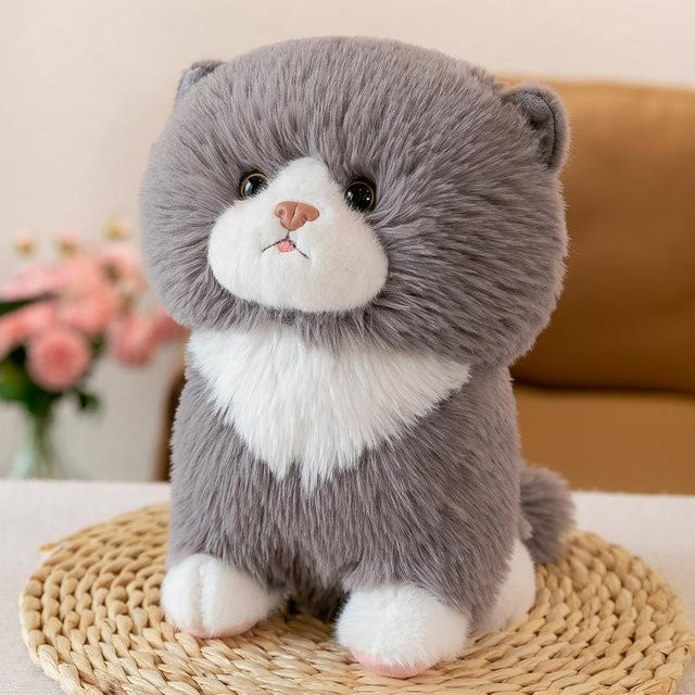 Stoffkatze Plüschtier, grau - Bild 1