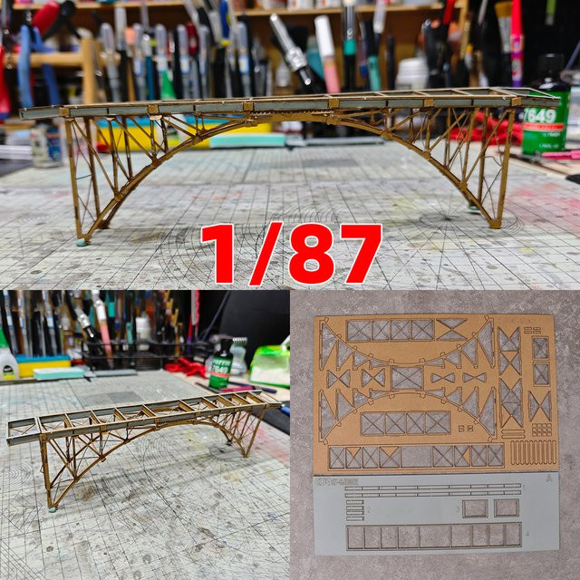 CorMake Architekturmodell-Bausatz Miniaturbrücke, Holz, 1:87 (Spur H0) - Bild 1