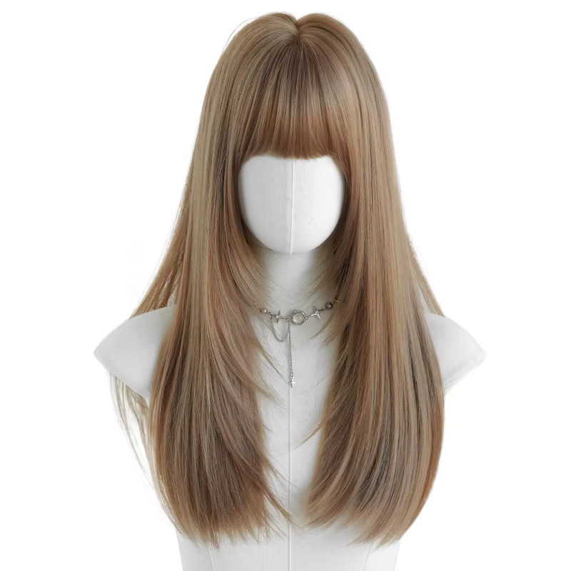 7JHH WIGS Perücke, schulterlang, glatt, honigbraun, Damen - Bild 5