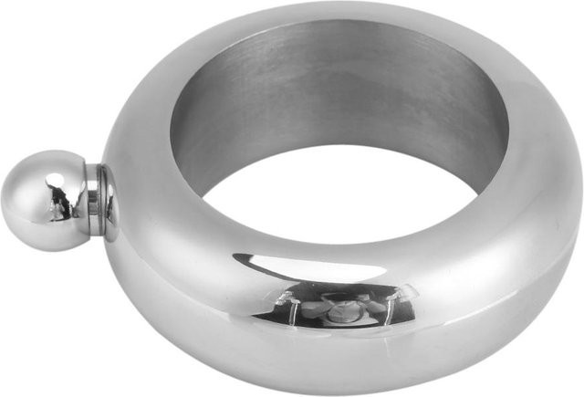 mfySpace Edelstahl Flachmann in Armbandform mit Trichter für Whiskey und Wein, Silber/Grau - Bild 1