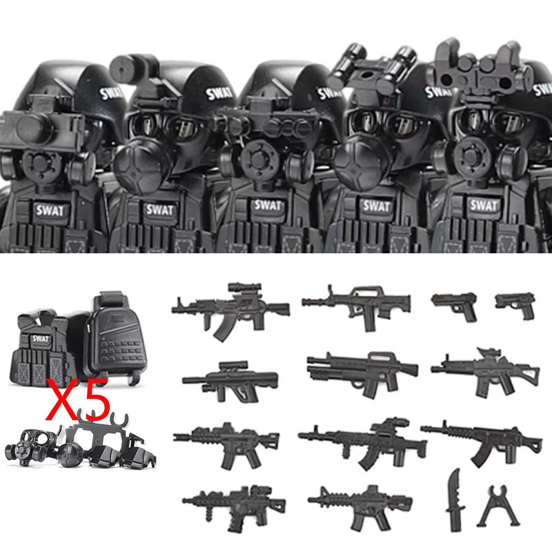 Semalam Stadt-Polizei Kommando SWAT Armee-Soldat Figur, Einzelfigur - Bild 3