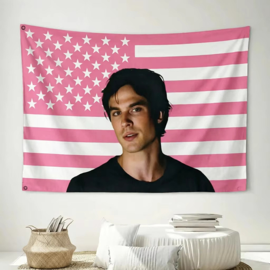 D-Damon S-Salvatore Rosa Flagge als Wanddekoration in Pink, B/H: 40 x 60 cm - Bild 2