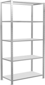 Schulte Lagertechnik Steckregal MULTIplus150, grau, mit 5 verstellbaren Fachböden, H x B x T: 200 x 100 x 50 cm - Bild 1