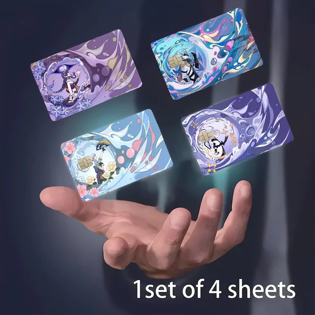 Genshin Impact, Anime-Bank-Kreditkarten, Buspass-Aufkleber, wasserfeste Aufkleber - Bild 1