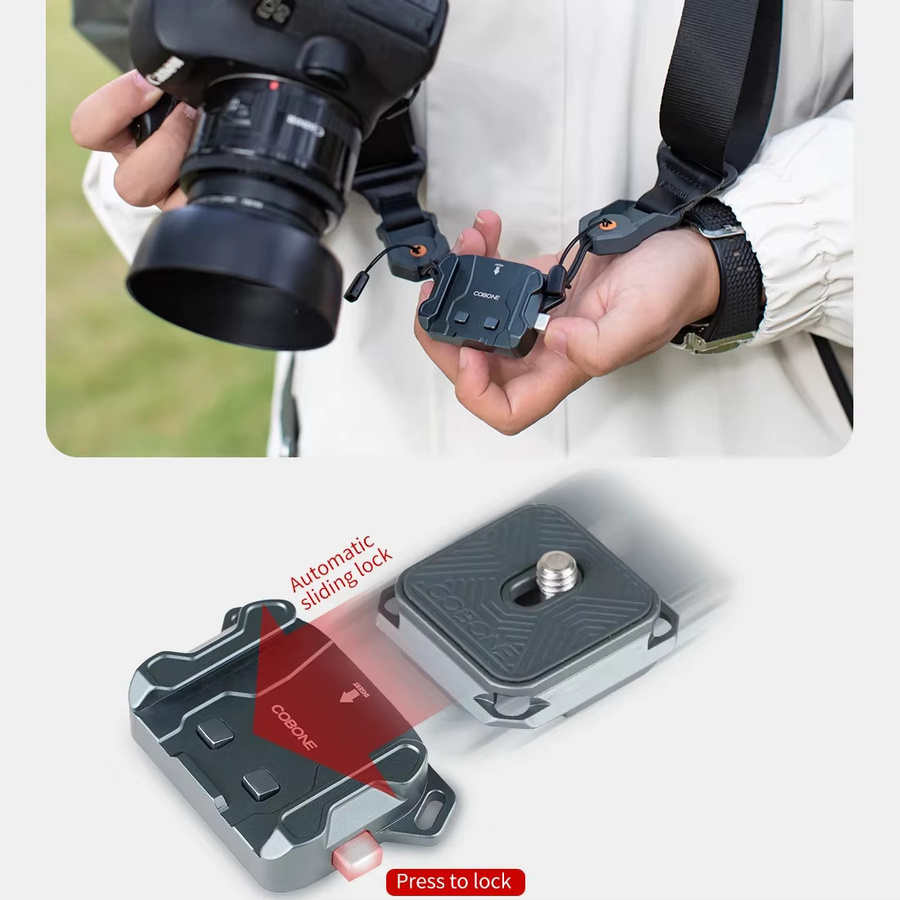 XILETU Quick Release Schultergurt Basis Kamera Sling Adapter mit Fast Release Plate für Fujifilm Canon Sony in Schwarz - Bild 2