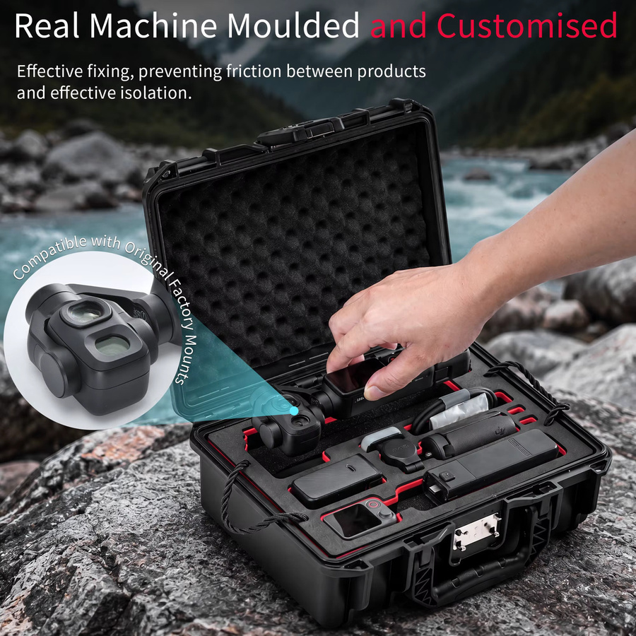 STARTRC Wasserdichter Hartschalenkoffer mit TSA-Schloss für DJI OSMO Pocket 4 und Pocket 4 Pro Zubehör, Schwarz - Bild 3