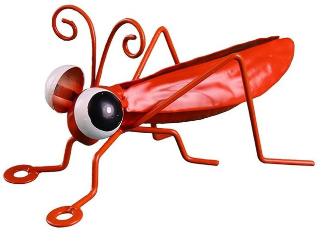 Bunte Heuschrecke Metallskulptur von Household supplies MH als Gartenkunst und Deko-Ornament für den Schreibtisch oder Garten, Farbe: Bunt, B/T/H: 12 x 7,5 x 6 cm - Bild 1