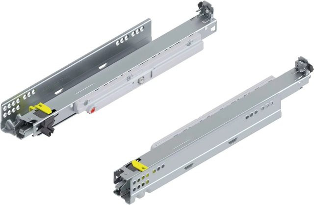 Blum Movento Vollauszug Tip On in Silber, Nennlänge: 400 mm, Tragkraft bis 40 kg - Bild 1