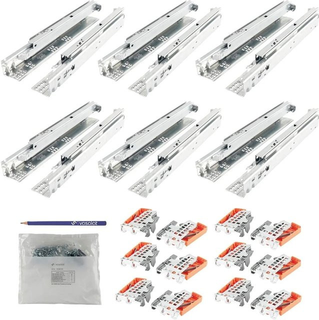 Blum Tandem Plus Blumotion Vollauszug Set 560H mit Kupplung für 6 Schubladen, Farbe: Silber - Bild 1