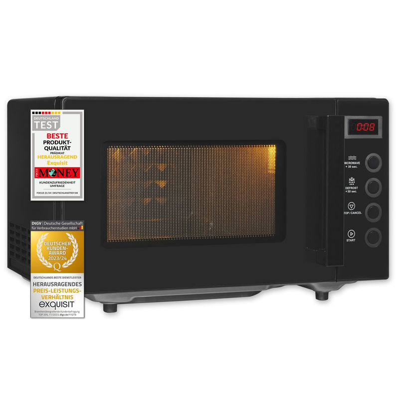 Exquisit Solo-Mikrowelle MW7020-F-030DI in Schwarz, B: 45,9 cm, H: 28,0 cm, T: 35,2 cm - Bild 2