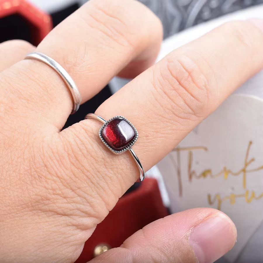 Itsmos Ring, 925 Silber, Granat, Damen - Bild 3
