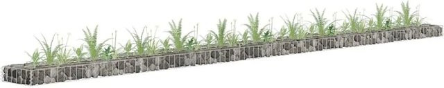DELUKE Gabionen Hochbeet ROON Steinkorb aus verzinktem Stahl in Silber, B/T/H: 450 x 30 x 45 cm - Bild 1