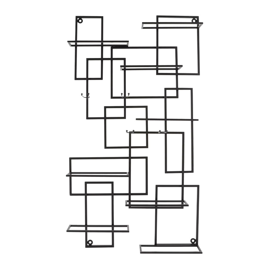 Bymaocar Weinregal aus Metall in Schwarz Matt, Wandmontage mit geometrischem Design für Wohnzimmer und Esszimmer - Bild 3