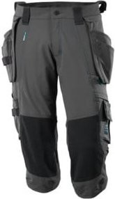 Mascot Dreiviertel-Hose mit Hängetaschen in Dunkelanthrazit und reflektierenden Details aus Cordura Stretch-Material - Bild 1
