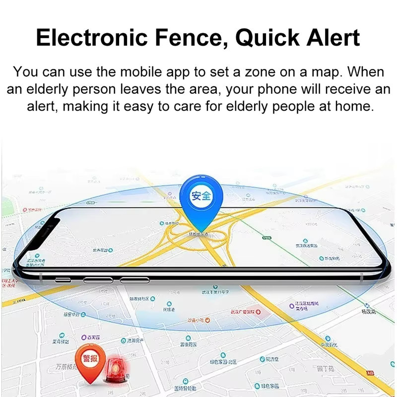 luxuglow 4G-Tracker für Senioren mit SOS-Funktion, WLAN, Sturz-Alarm und IP67-Schutz, Schwarz - Bild 3