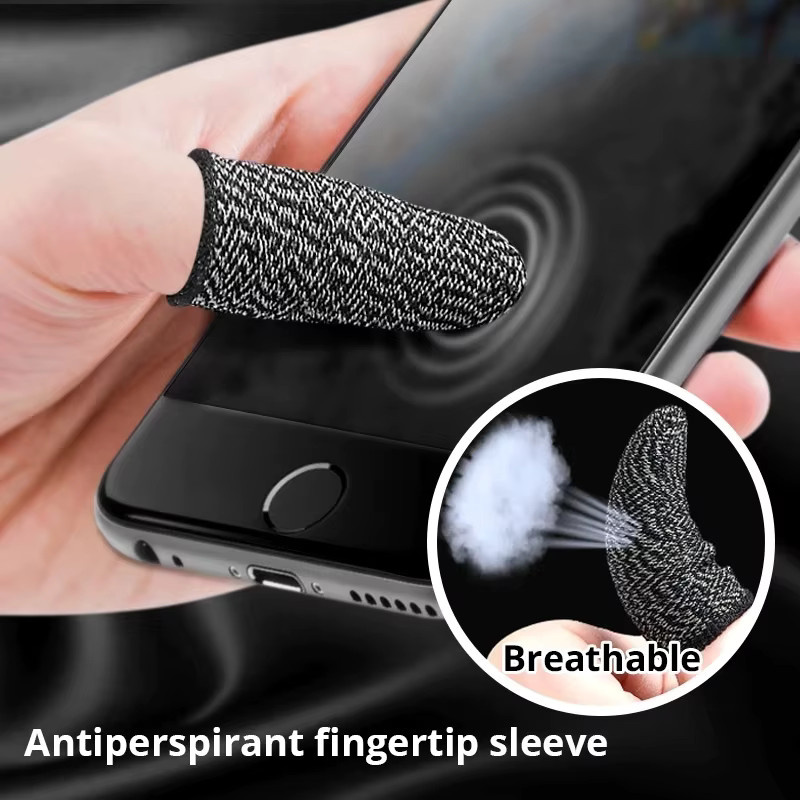 Abay Gaming Fingerlinge in Schwarz – Atmungsaktive Anti-Schweiß Touchscreen Handschuhe für mobiles Gaming - Bild 3