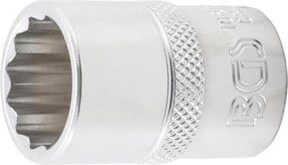 BGS Steckschlüssel-Einsatz Zwölfkant 10638, Antrieb 1/2 Zoll, Schlüsselweite 18 mm, Farbe Silber - Bild 1