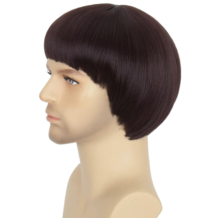 Yan Dream Perücke, Herren, braun, kurzer Bowl Cut mit Pony - Bild 4