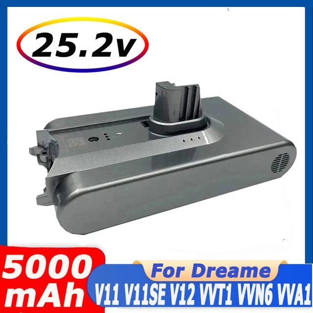 Dreame Ersatzakku 25,2 V 5000 mAh für kabellose Staubsauger V11 V11SE V12 VVT1 VVN6 VVA1 in Grau - Bild 1