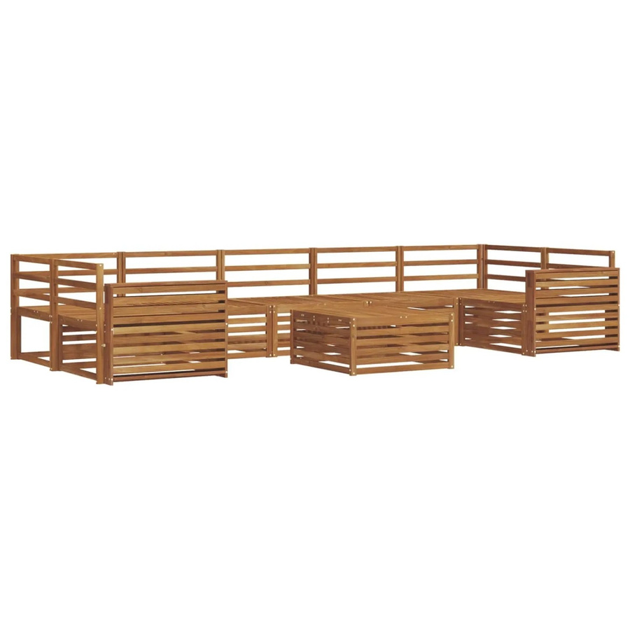 vidaXL Outdoor-Sofagarnitur 8-teilig aus Akazienholz in Braun mit Tisch und U-Form - Bild 2
